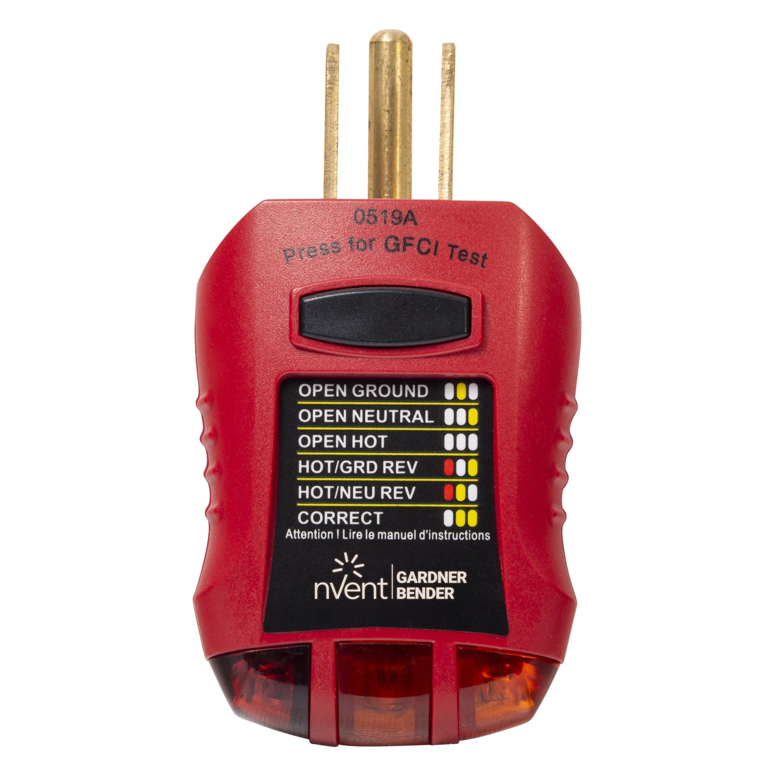 Gardner Bender GFI-3501 Ground Fault Receptacle Tester & Circuit No Size, Red