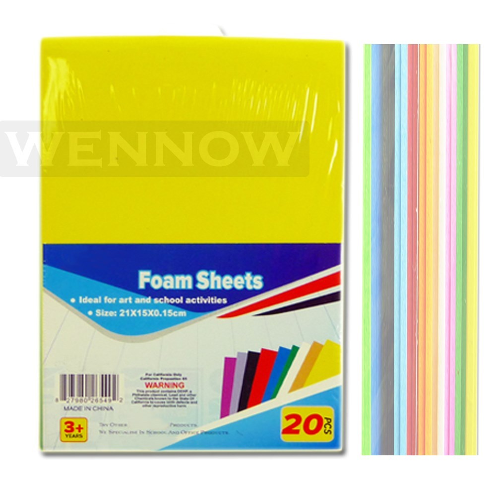 5 Color 20 Pcs Craft Foam Sheets For Craft ART 6 X 8-1/2 inch  ( Random Color )