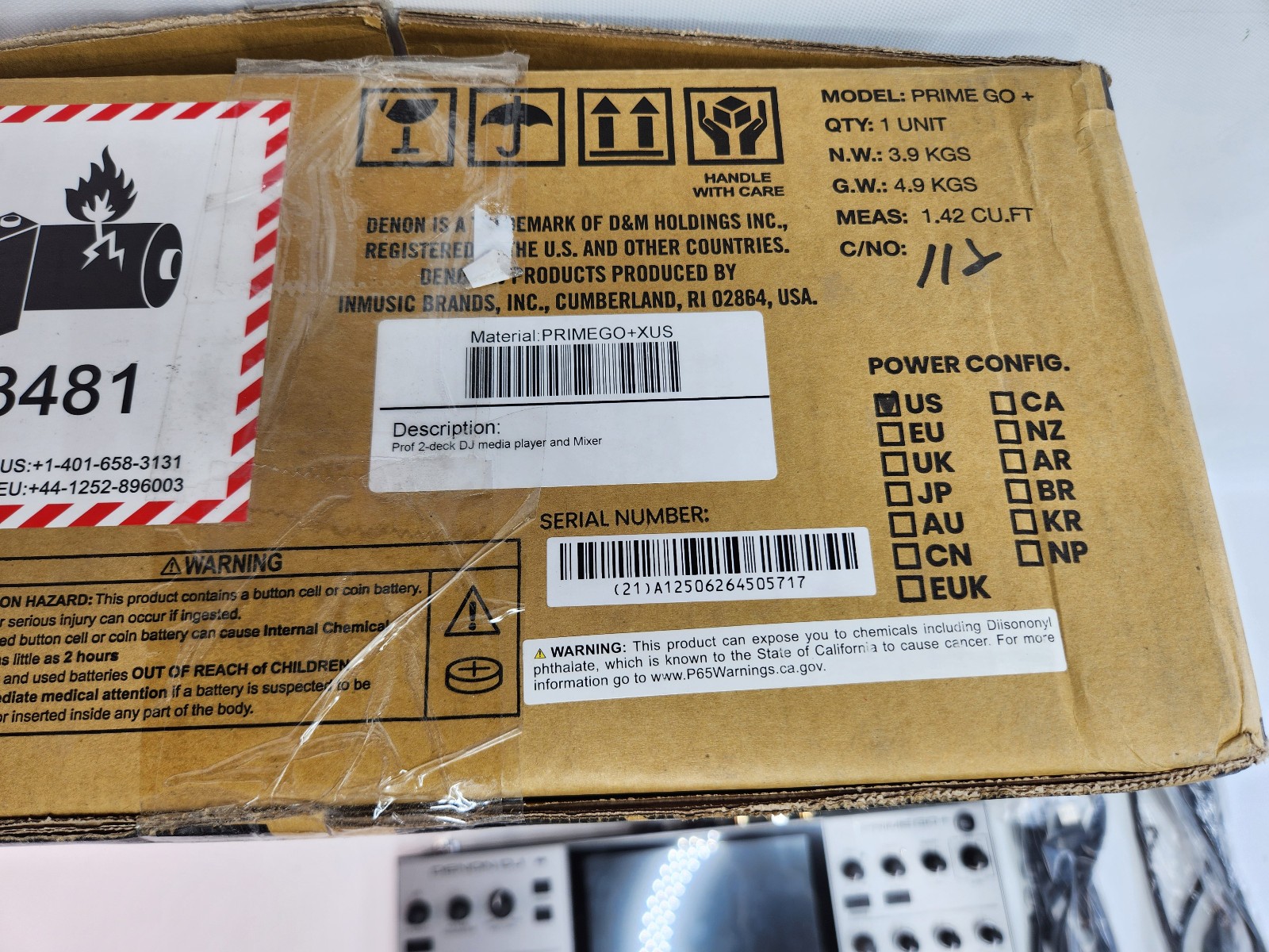 Denon DJ PRIME GO Double Deck Portable DJ Controller Mixer - Open Box New