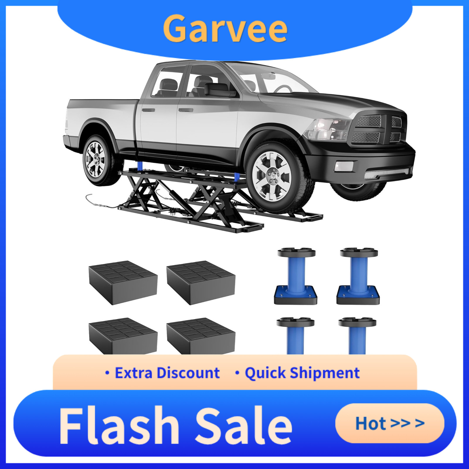 6.7 in-25.2 in Adjustable Height Featured On The 7000 LBS Portable Car Lift, Qui