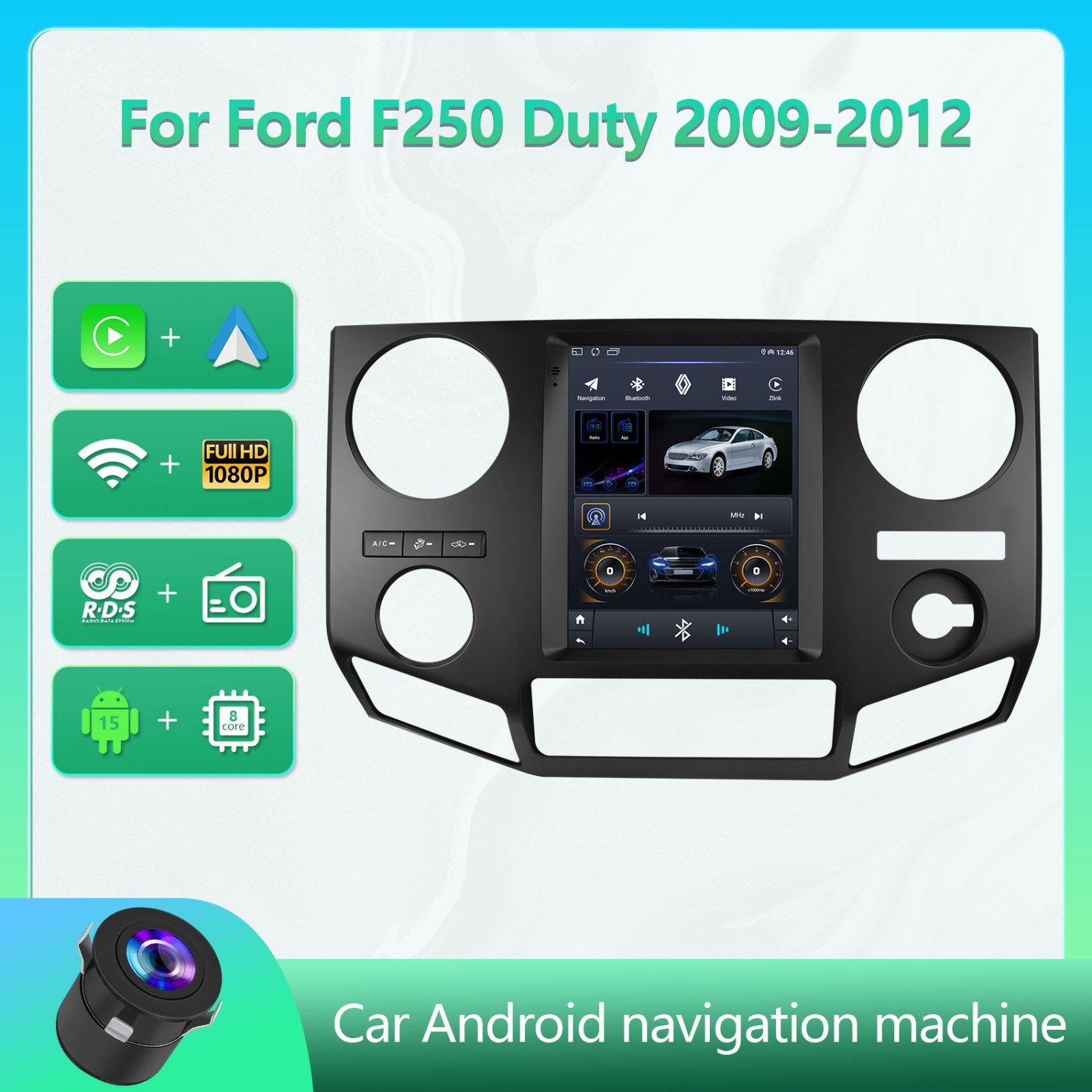 For Ford F250 F350 2009-2014 9.7" Android Carplay Car Stereo Radio GPS Navi WIFI