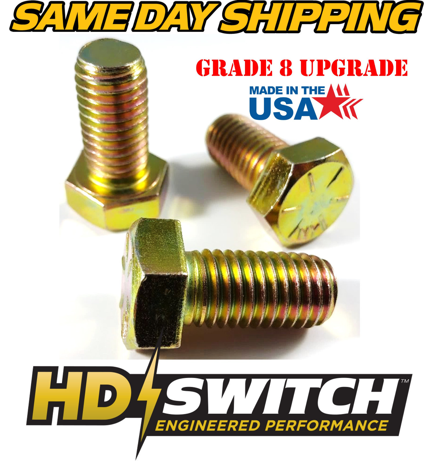 (3 Pack) Blade Bolts fits Hustler 781872 Grade 8 UPGRADE Raptor-SD, X One, XR7