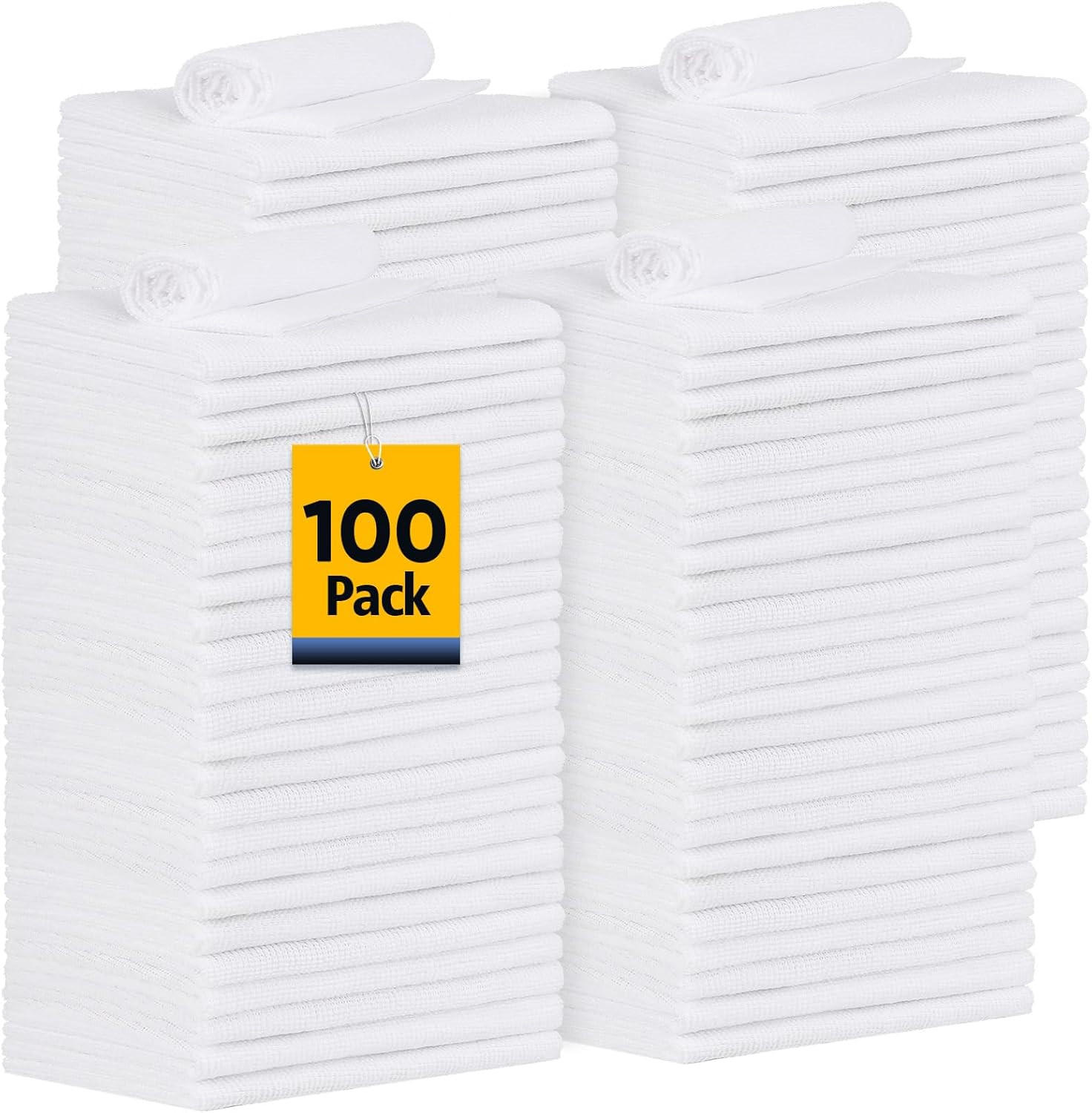 Shop Towels, 100 Pack Commercial Grade Work Rags Microfiber Towels for Cars Clea