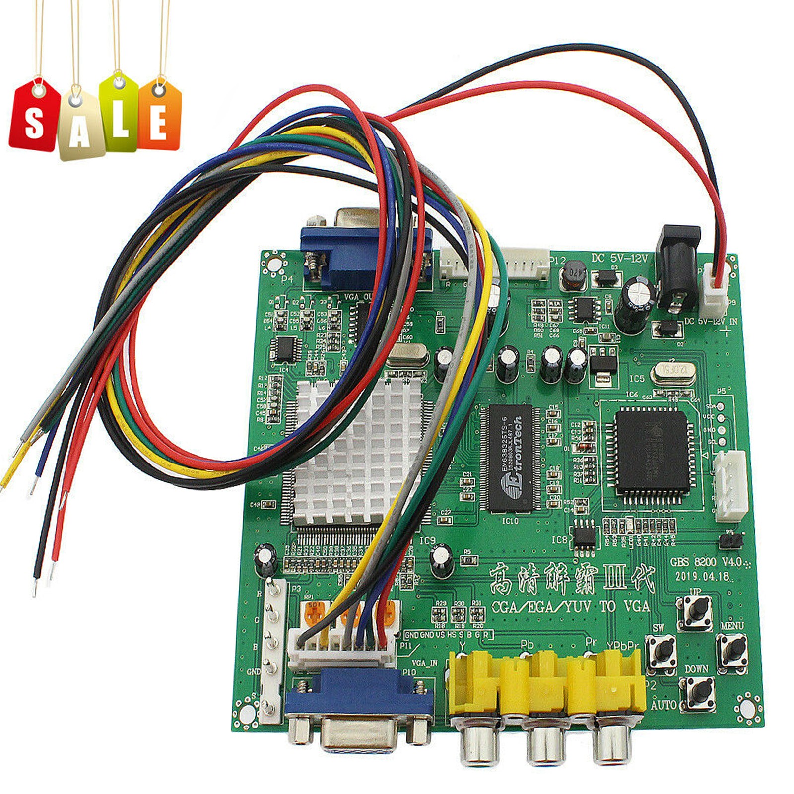 GBS-8200 Video Converter Auto Scan 15/24/31KHz 1080p CGA EGA to VGA for Monitor