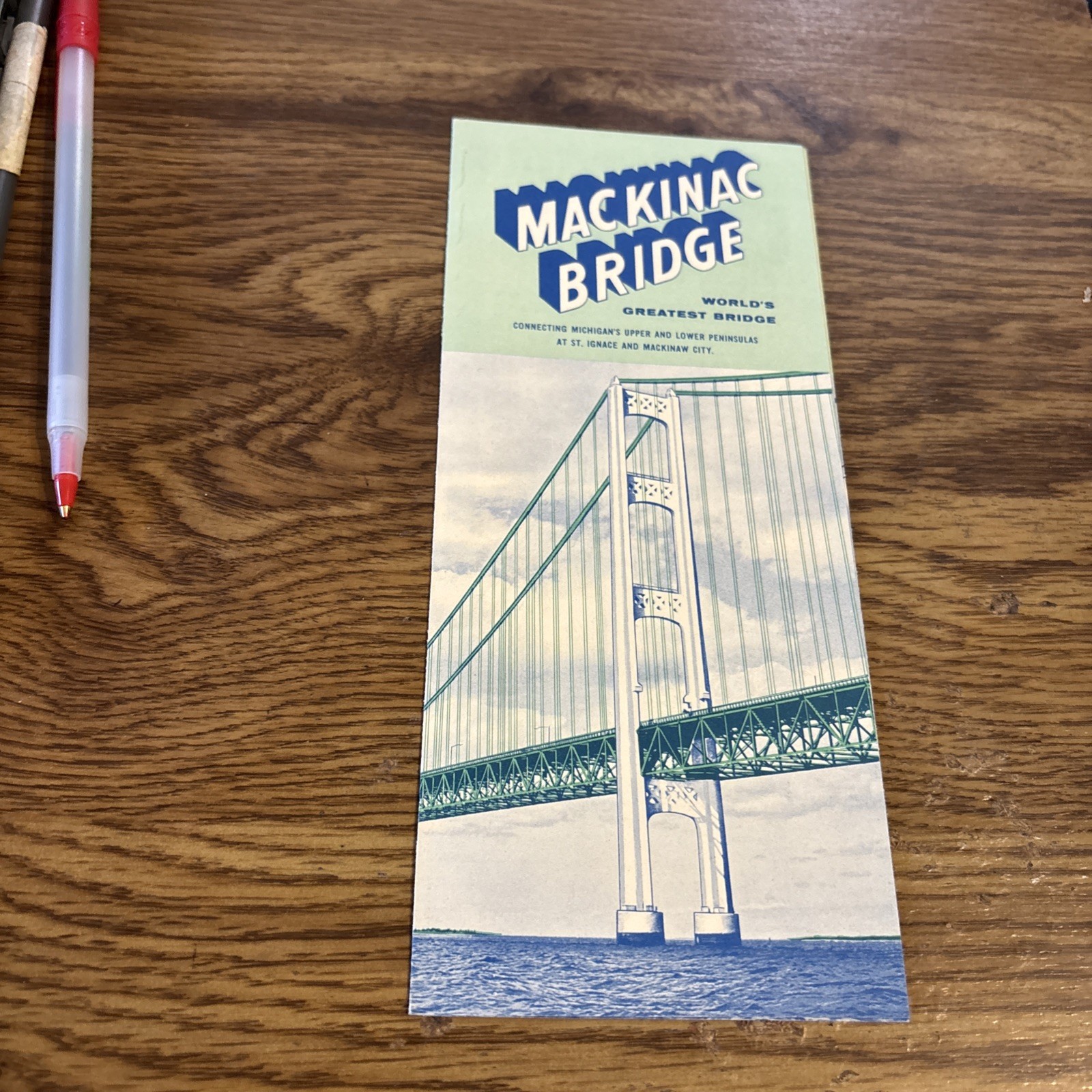 Mackinac Bridge Michigan 1960s Tourist Pamphlet - World's Greatest Bridge