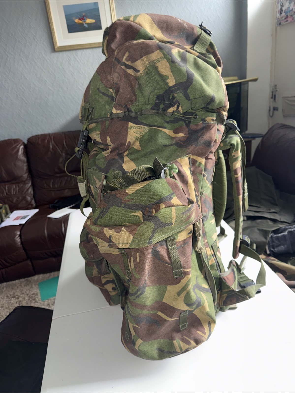 British Army Issue Rucksack + Frame Long Convoluted Back DPM + Side Pouches INF