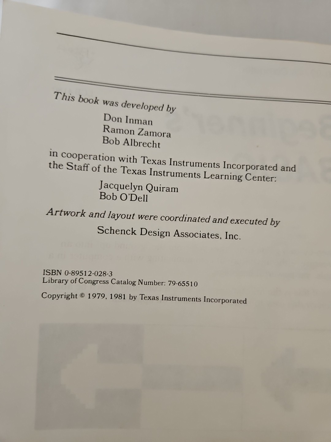 Vintage Texas Instruments TI-99/4A Computer Beginners Basic 1981 paperback Book