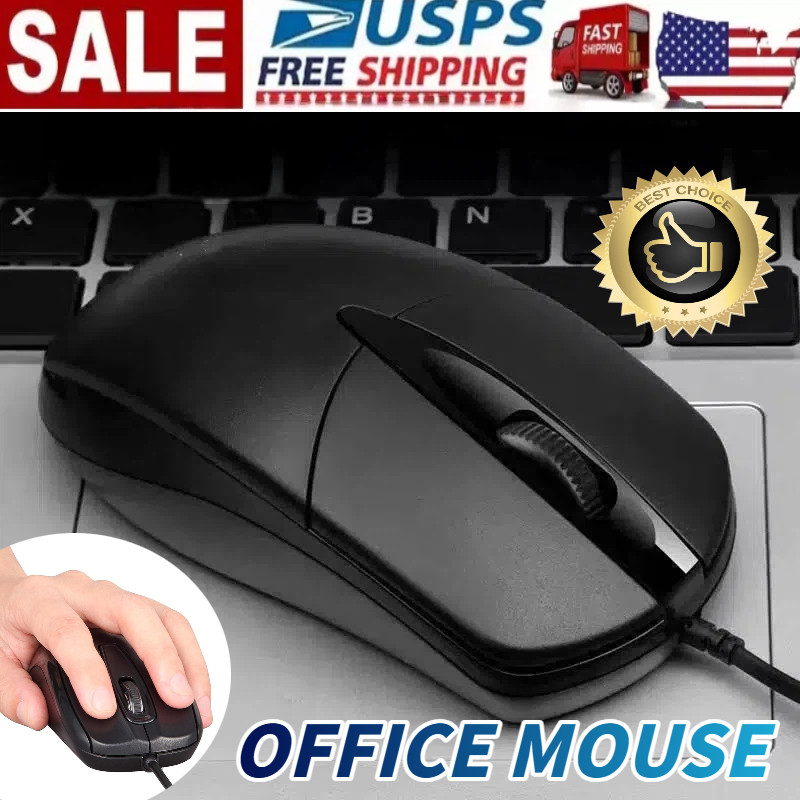USB 2.0 Optical Wired Scroll Wheel Mouse PC Laptop Notebook Desktop Black Mice~