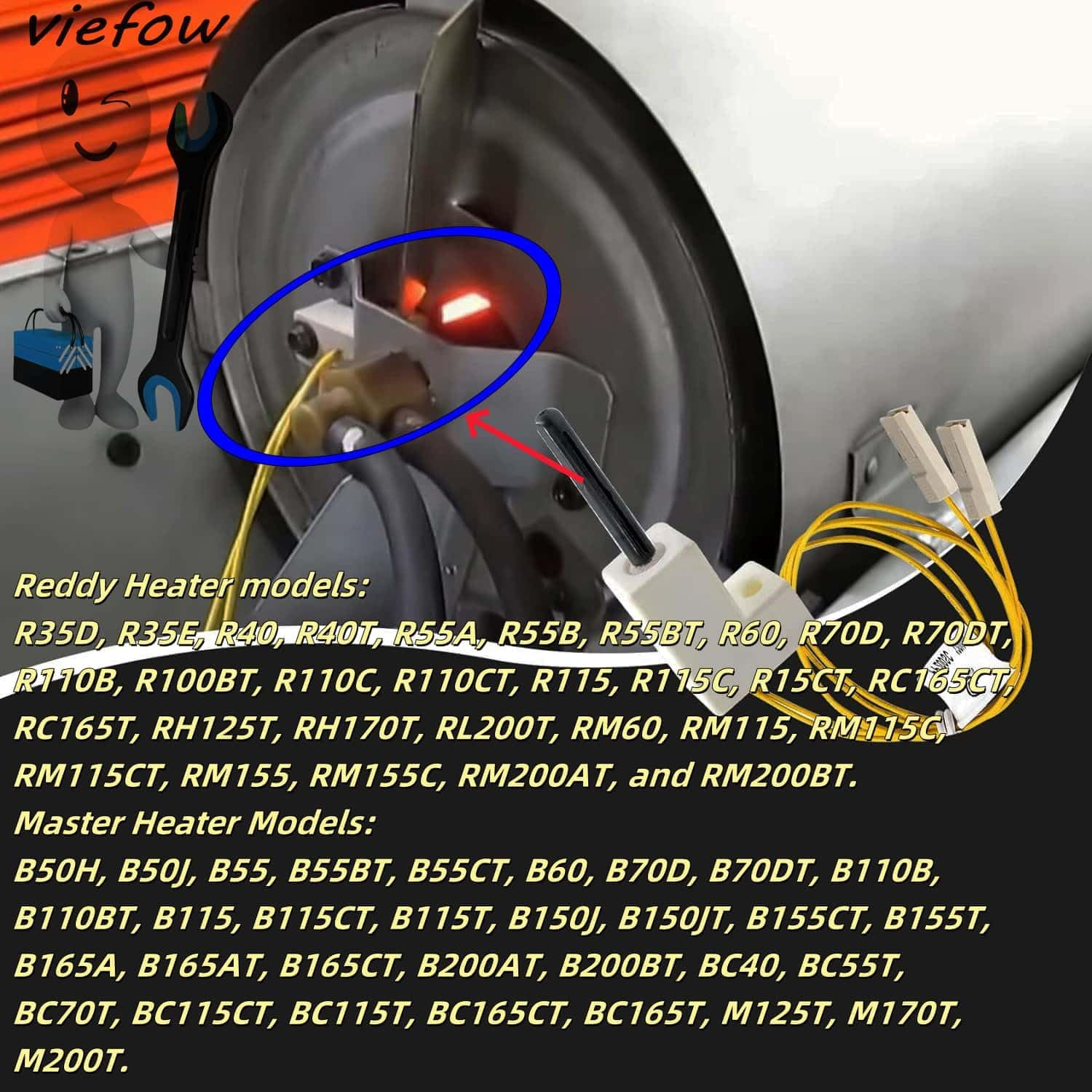 PP200SC PP200 HA1000 Hot Surface Igniter for Desa Reddy Master Heater HSI PP200