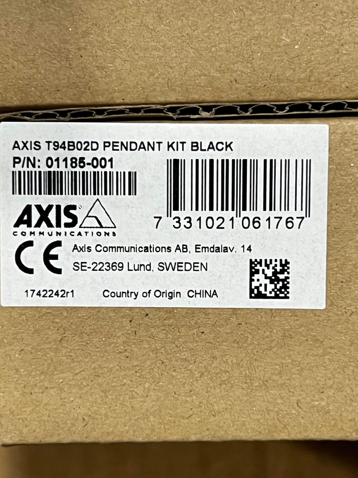 AXIS T94B02D PENDANT KIT Black P/N 01185-001