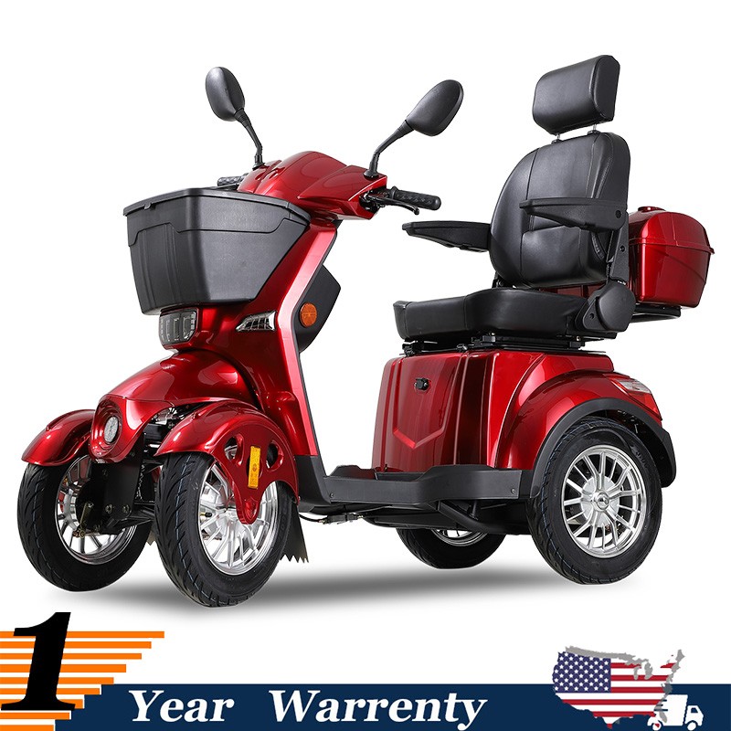 Heavy Duty 4-Wheel Mobility Scooters 31 Miles 3-Speed 800W 500lbs Capacity
