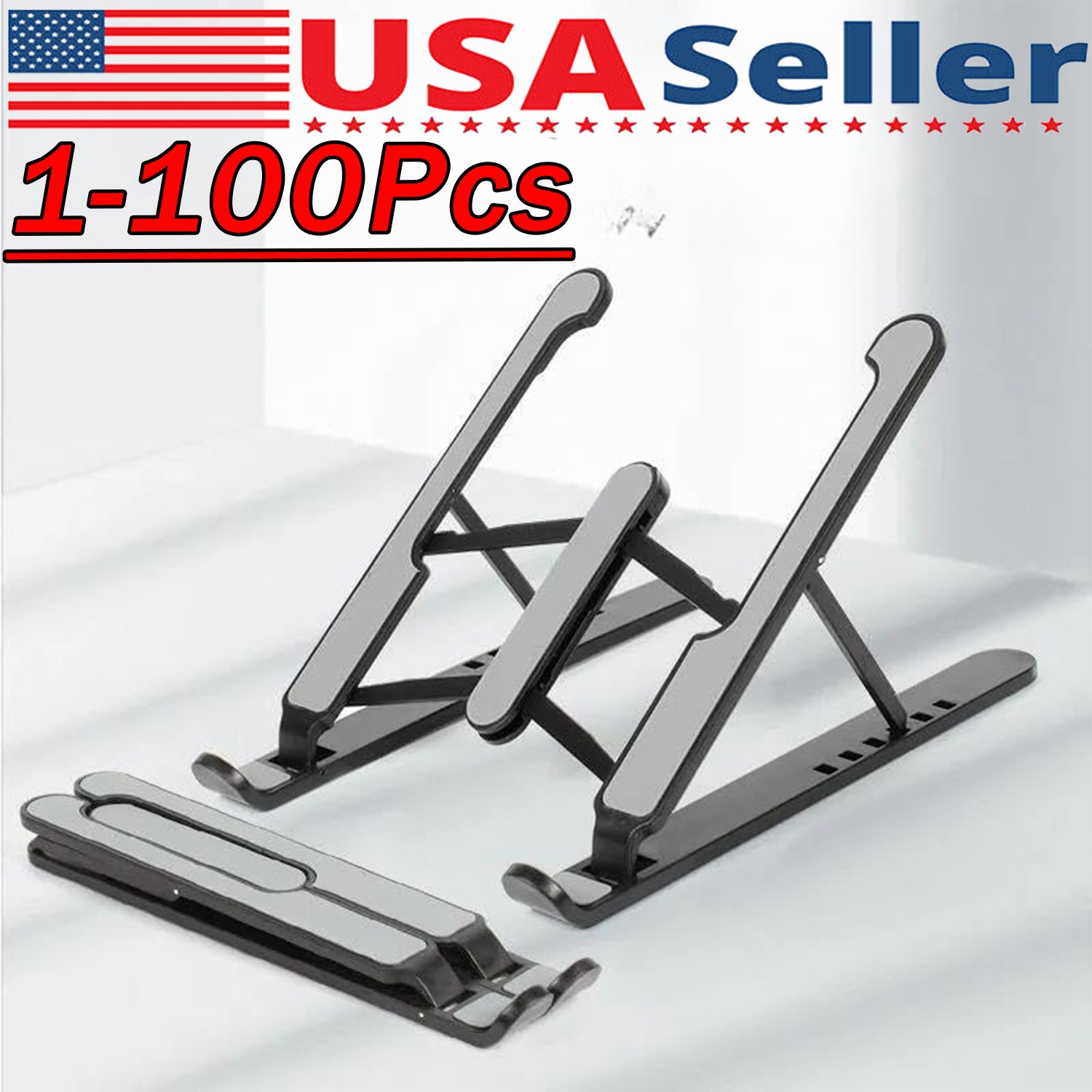 100Pcs Portable Laptop Stand Adjustable Foldable Notebook Tablet Holder Desk Lot