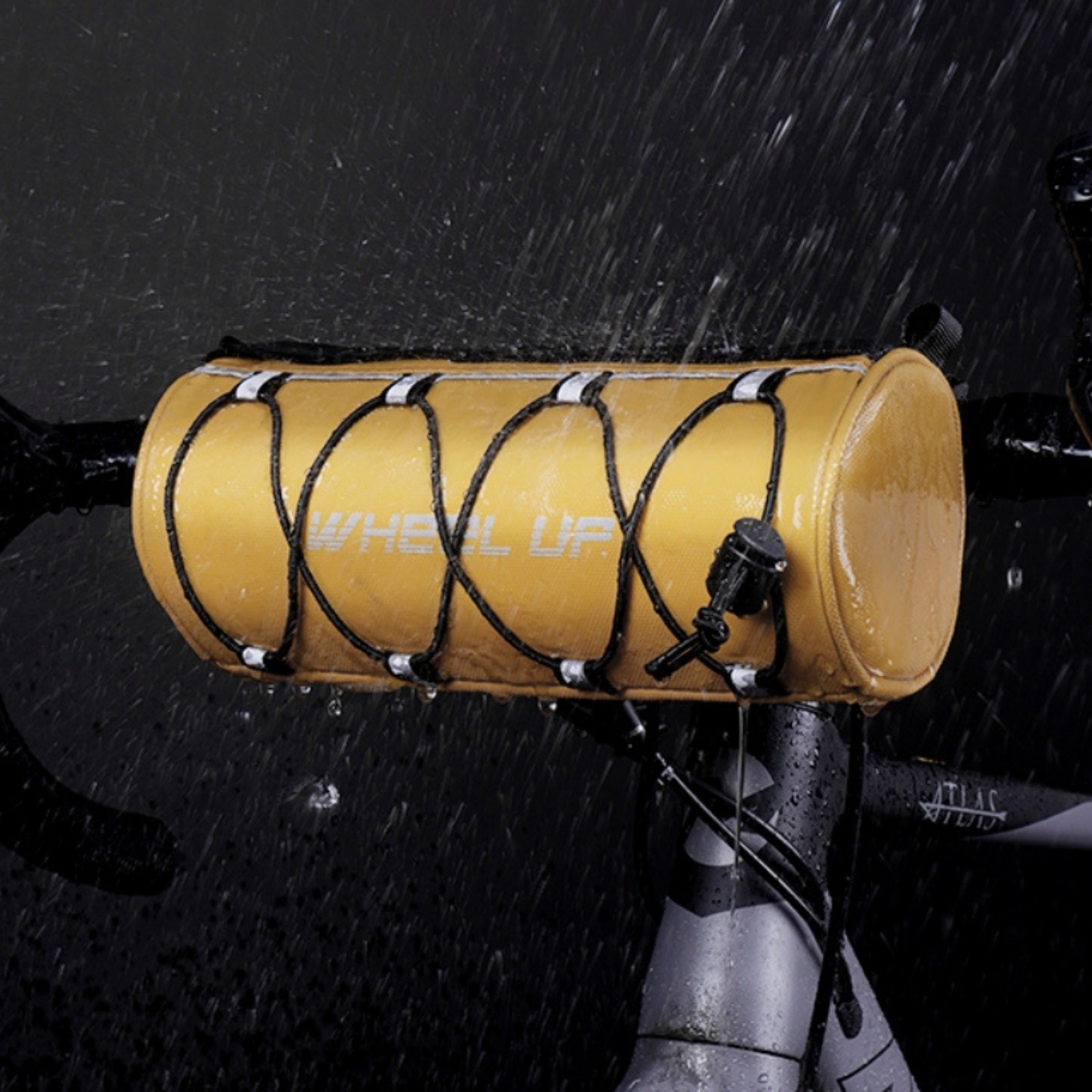 Bike Handlebar Bag Cycling Front Bag Barrel Tube Crossbody Bag Foldable