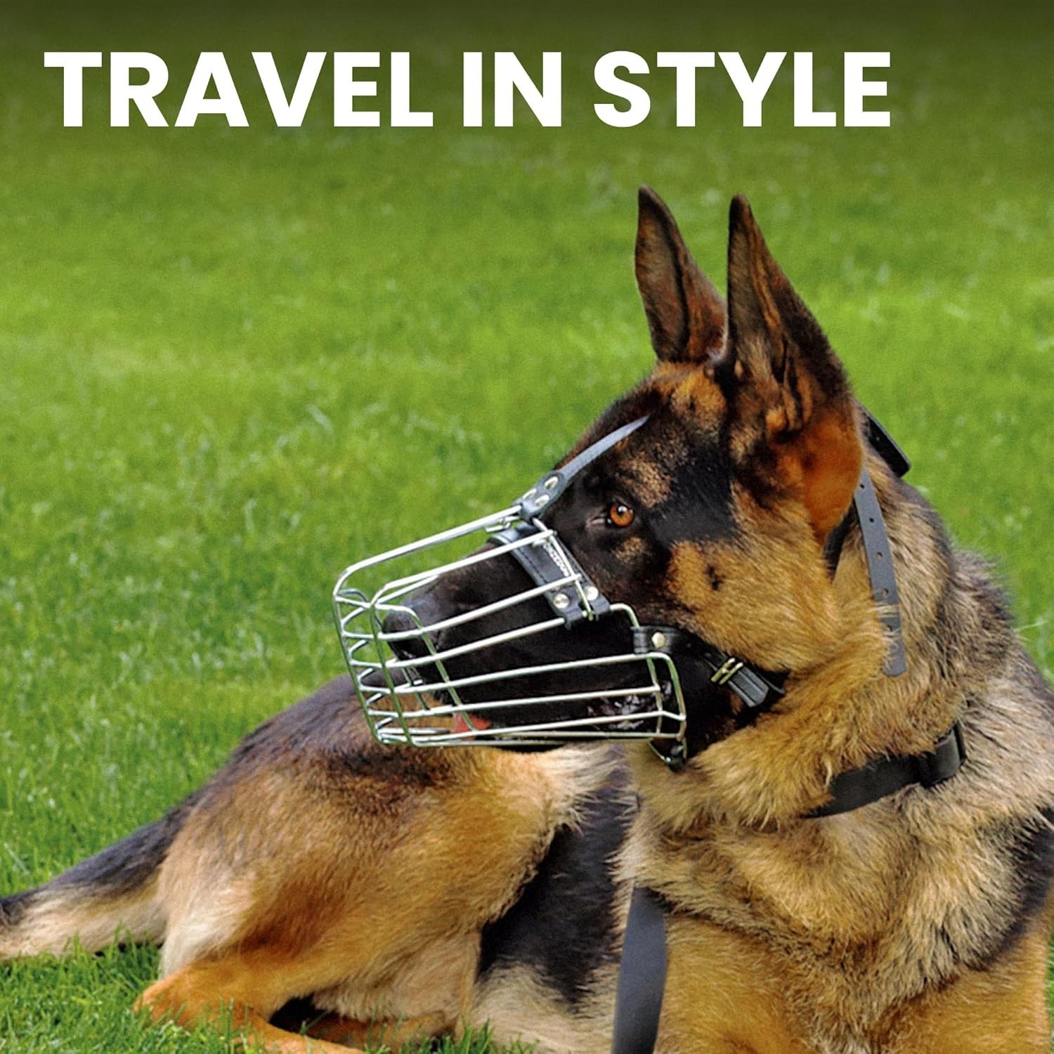 Durable German Shepherd Dog Muzzle - L Size with Comfort Padding & Tight Fit