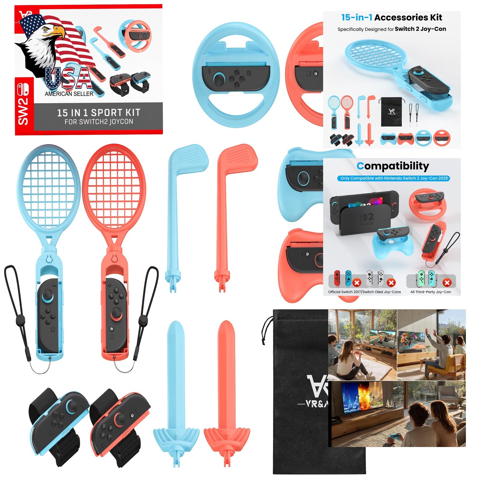 VRandAR 15-in-1 Switch Accessories Kit