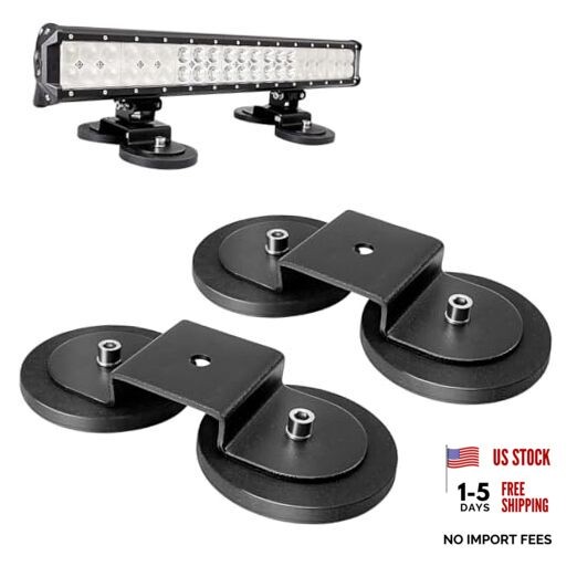2 Pack Strong Magnet Base Bracket for Light 2 x Magnetic Mount Bracket Black