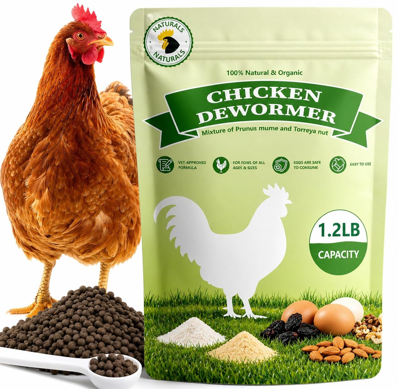 Natural Poultry Wellness Powder, Chili Flavor - Easy-Mix Feed Supplement for ...