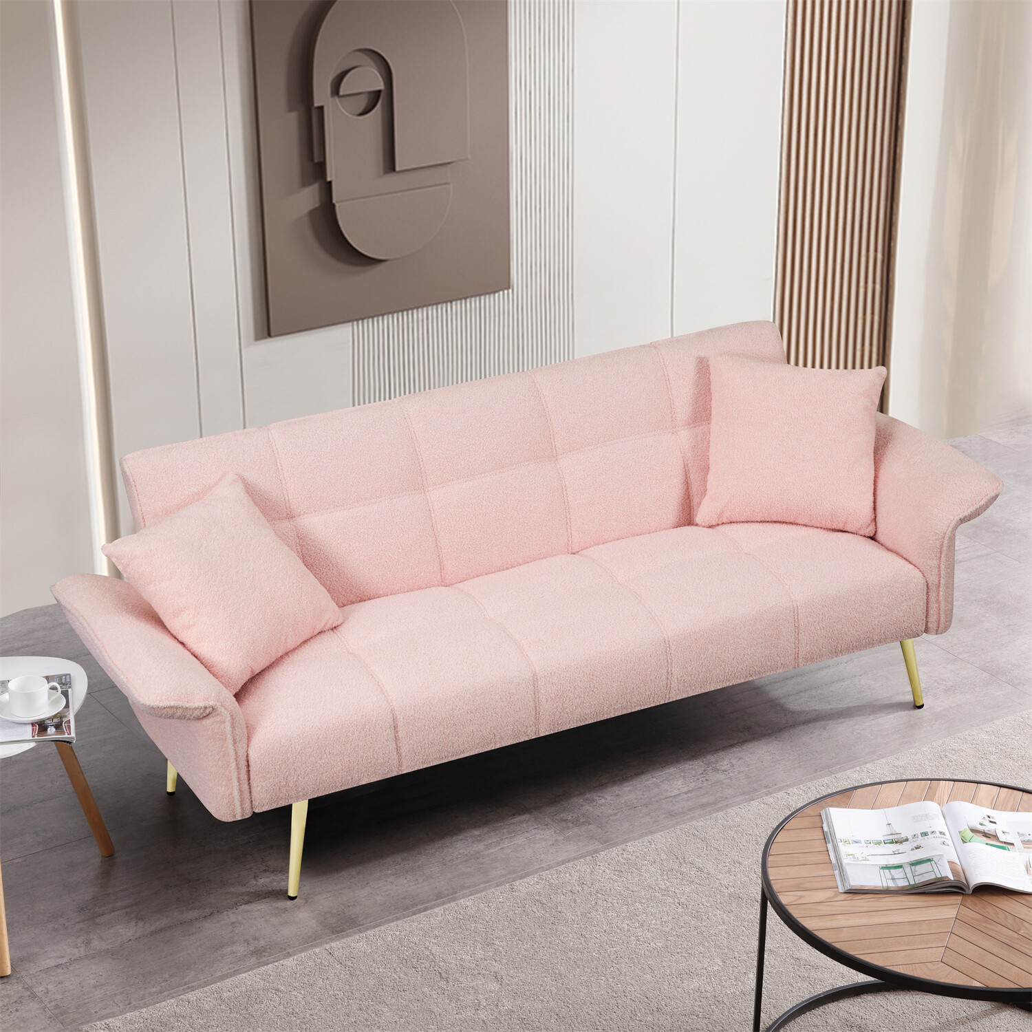 Convertible Sleeper Sofa Bed Futon Sofa Couch Folding Recliner Sofa US