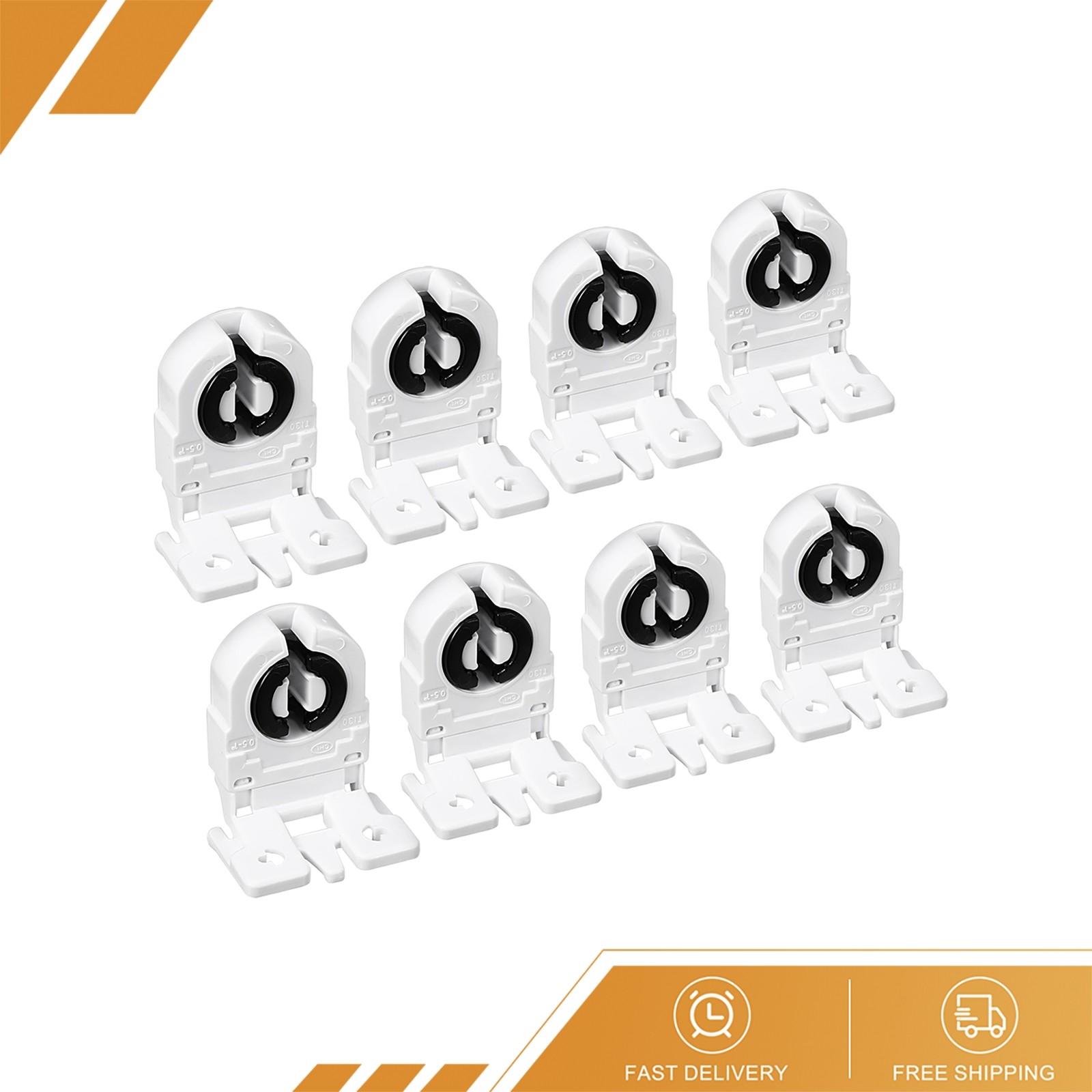 8 Pack 2A T8 Socket G13 Base Fluorescent Lamp Holder Light Accessory White