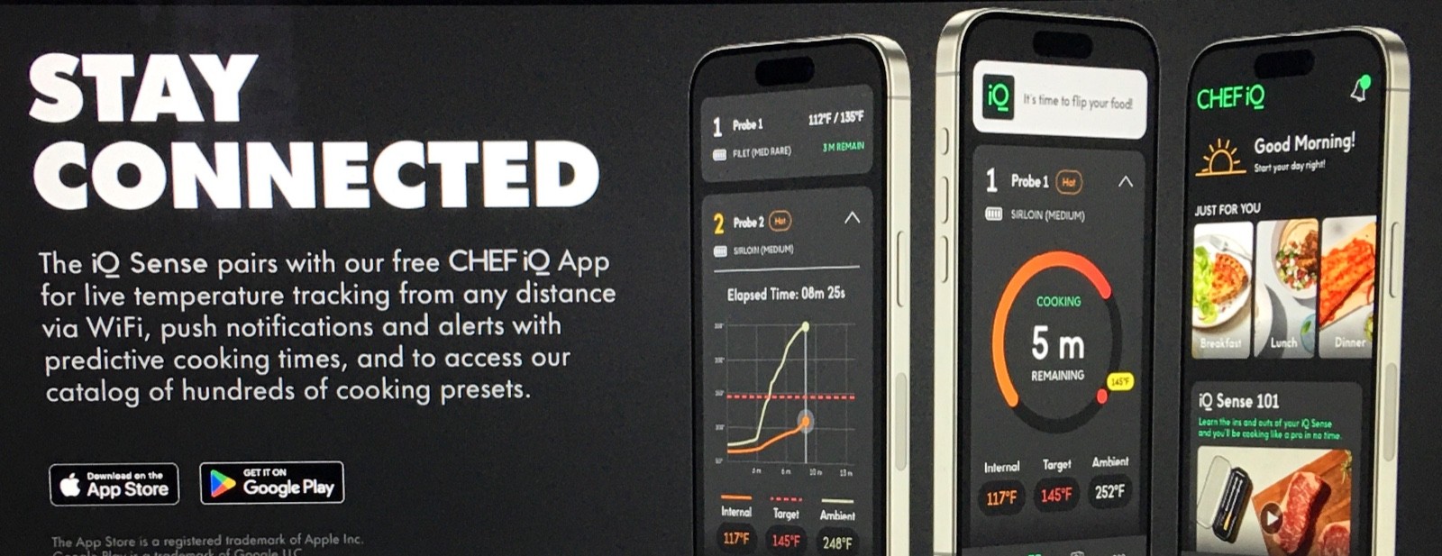 CHEF iQ Sense, Smart Wireless Meat Thermometer, Ultra-Thin Probe, Sealed Box!