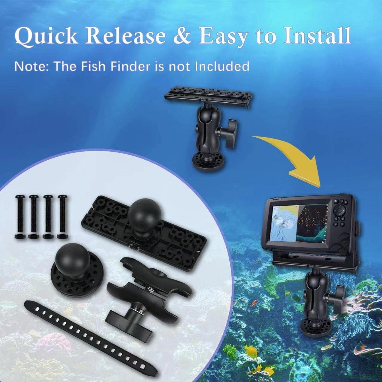 RAM Composite Mount for Fishfinder Marine Electronics GPS Brackets