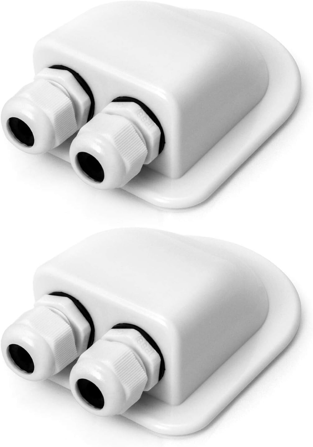 2 Pcs IP68 Waterproof ABS Solar Double Cable Entry Gland-Weather Resistant Dual
