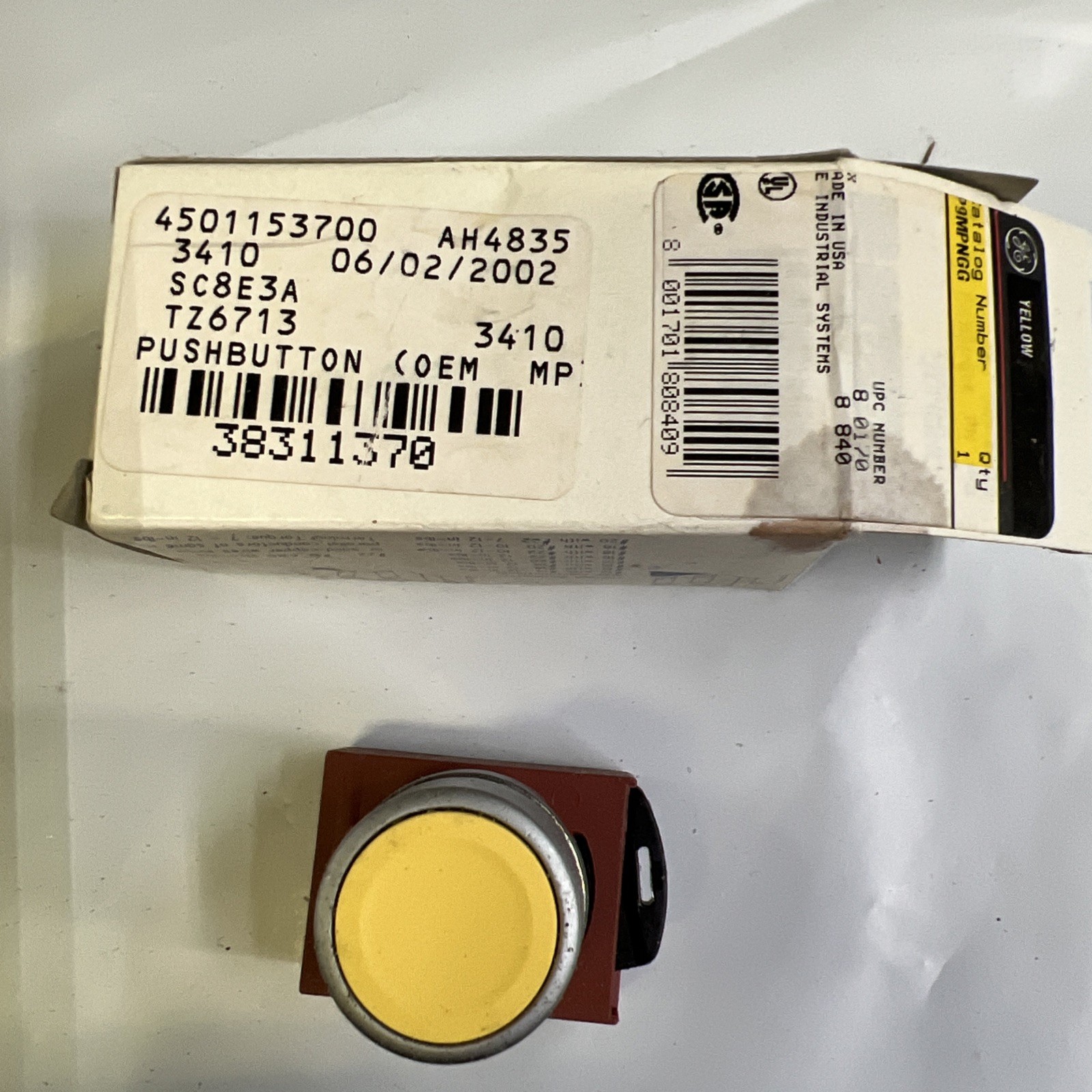 Ge Power 184003 P9mpngg Normal Yellow Push Button USA P2