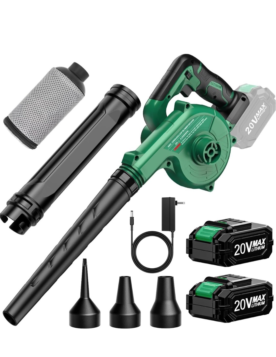 4-in-1 Cordless Leaf Blower Vacuum Combo 150MPH 2 Batteries Lawn Care NEW
