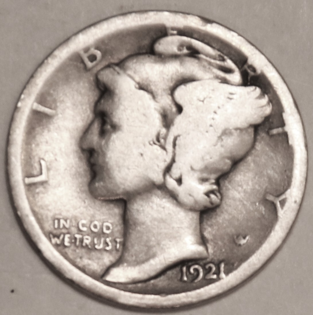 1921-D MERCURY DIME - Very Good - #5808-321