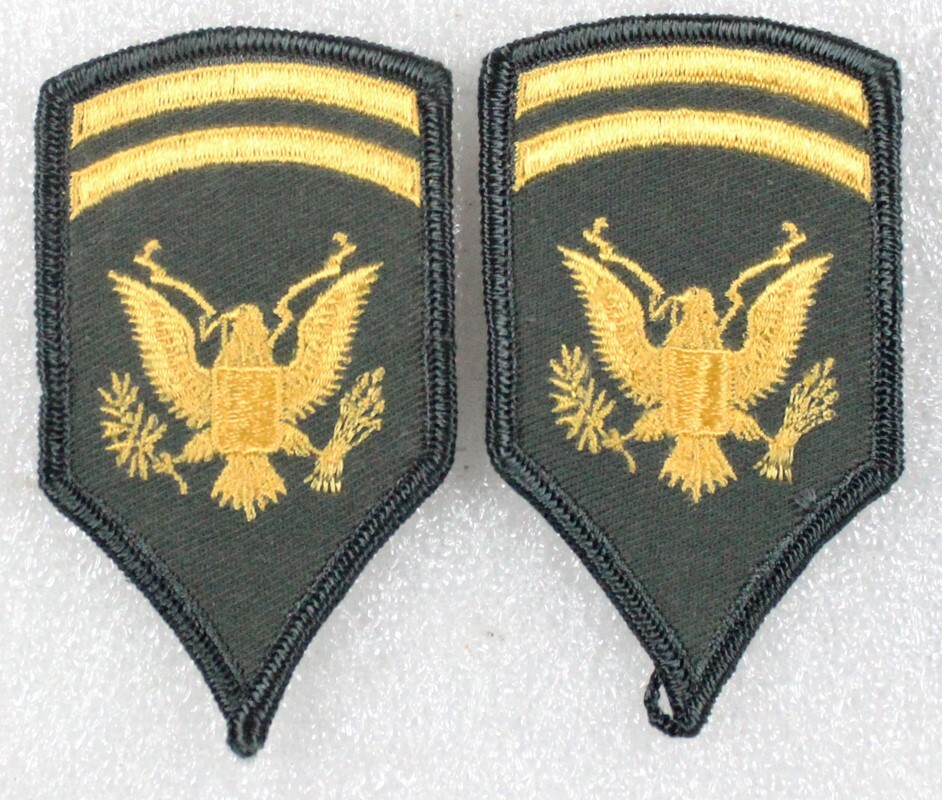 Army Rank Chevron: Specialist E-6 - 2" merrowed edge pair