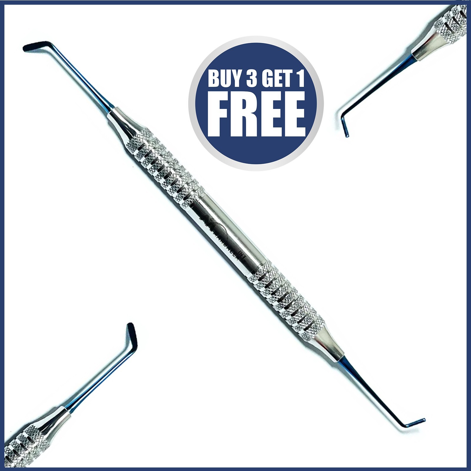 Dental Composite Filling Instruments Spatula & Plugger Titanium Blue Tips