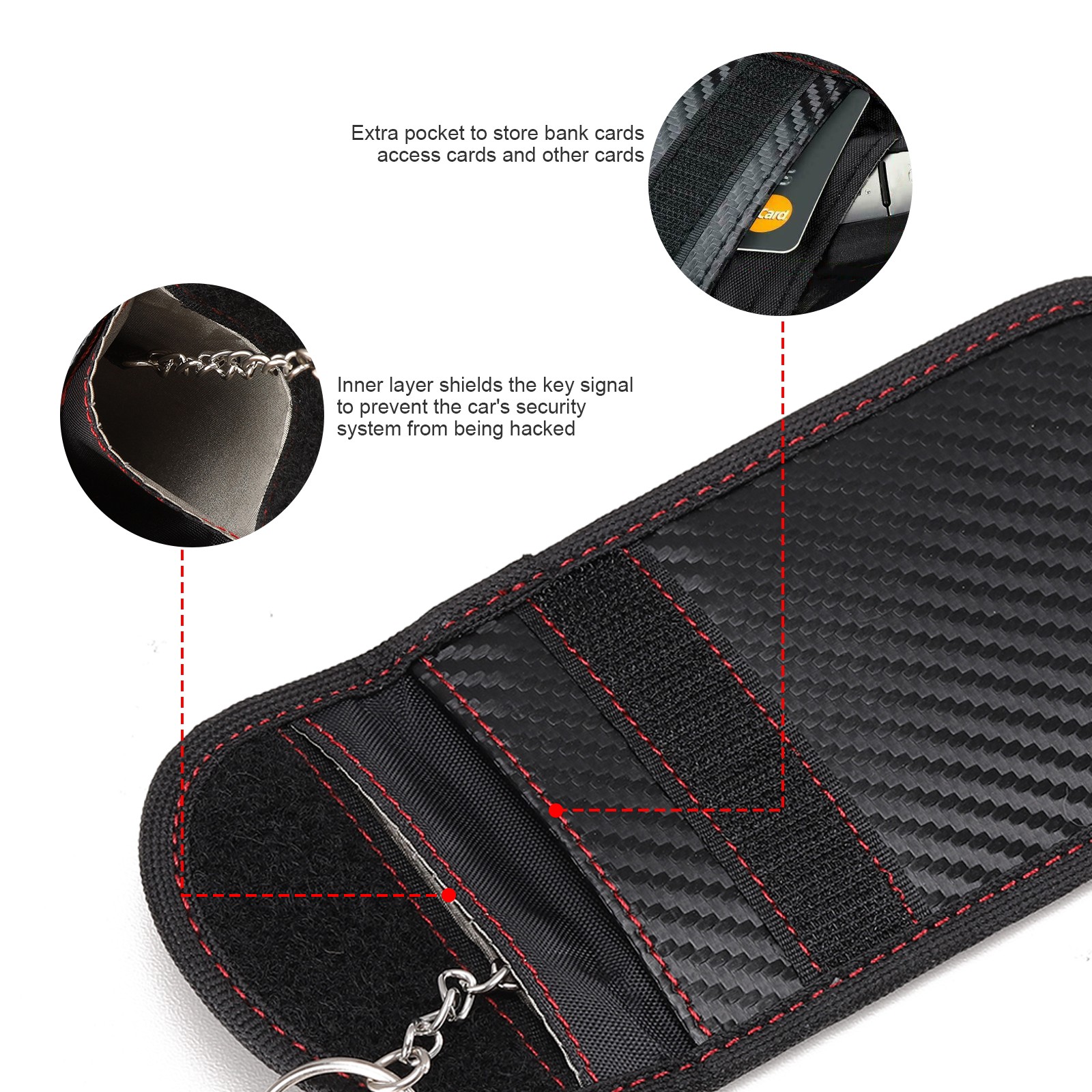 Car Key Signal Blocker Case Faraday Fob Pouch Keyless RFID Security Blocking Bag