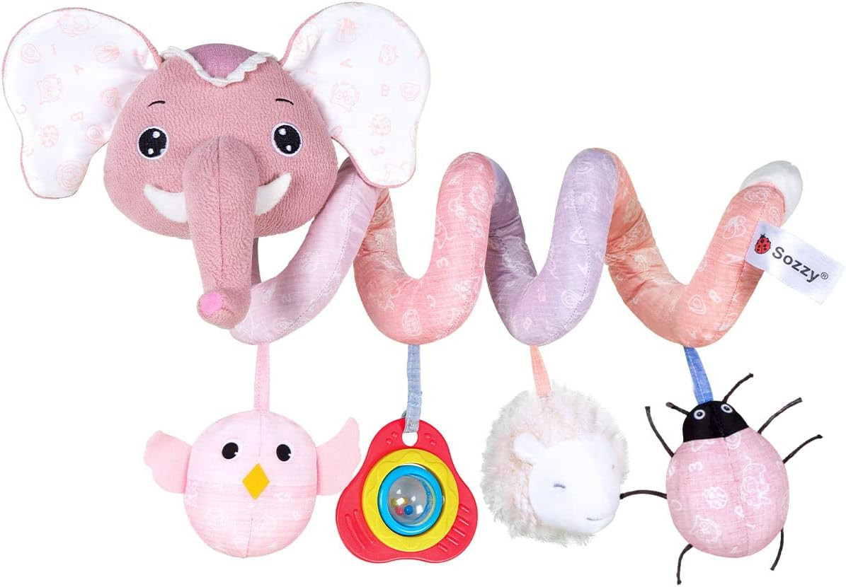 Crib Stroller Car Seat Toys for Baby 0-3-6-9-12 Months, Tummy Time Hanging Senso