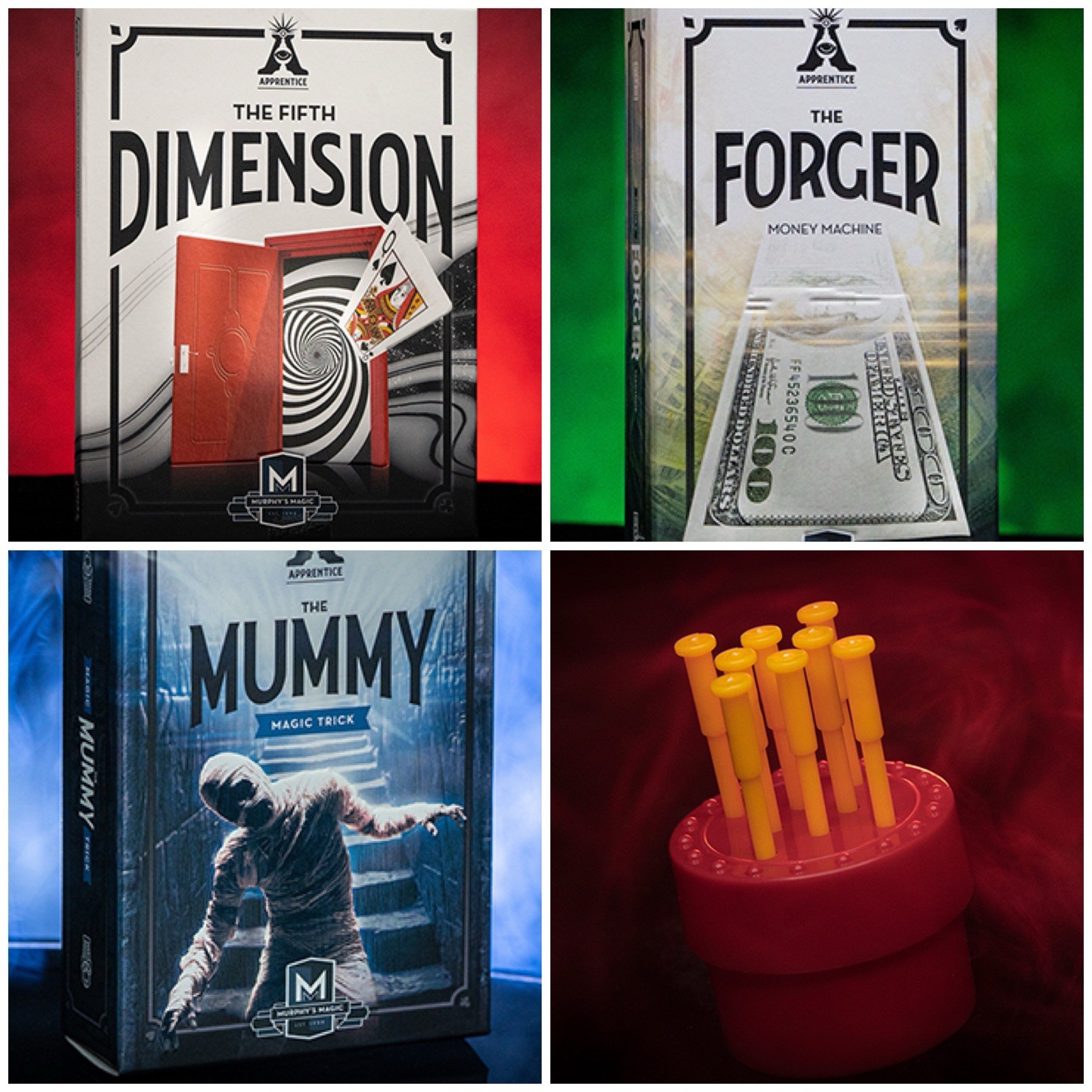 4 Pack Of  Magic- Mummy, Spiker, 5th Dimension, Forger New In Box Video Tutorial