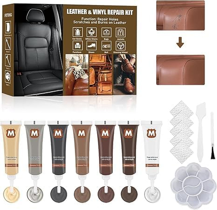 Ganbaro® Leather Repair Kit for Furniture, Leather Repair Paint Gel, Vinyl Repai