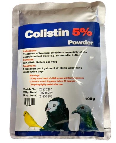 Colistin 5% Powder 100gr - E-coli, Salmonella Treatment