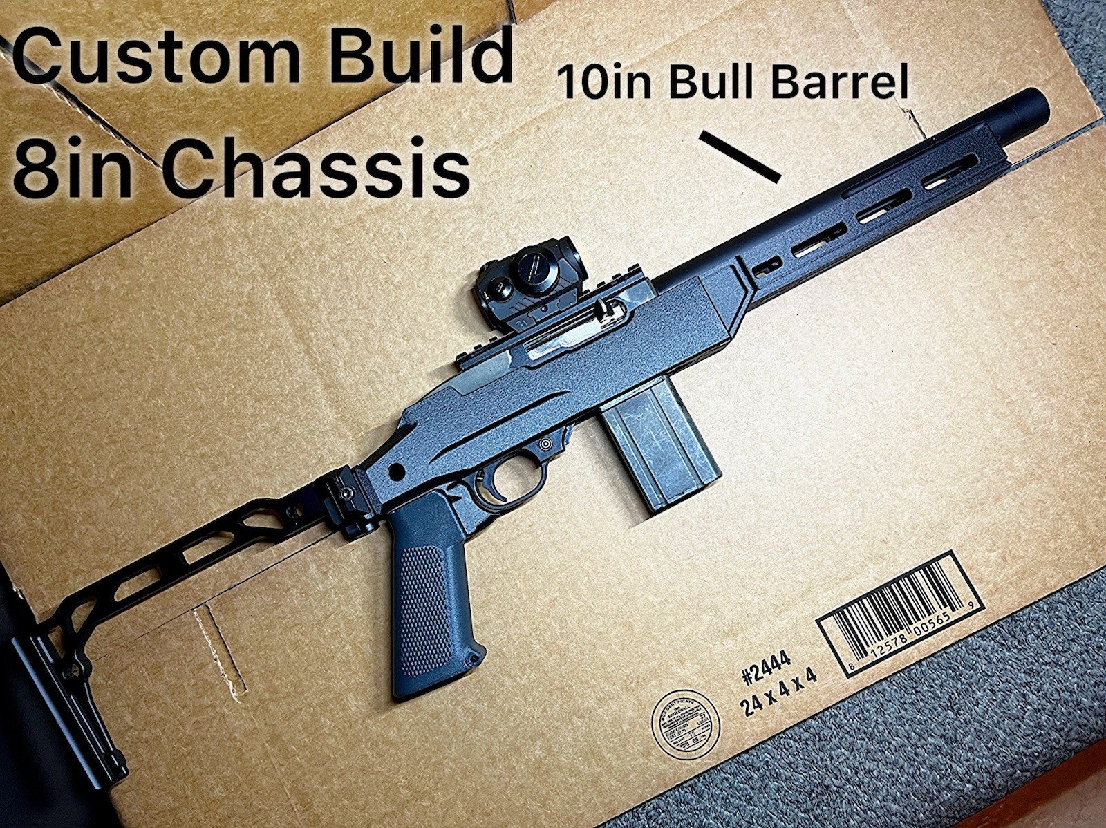 Ruger 10/22 and Charger Stock  Picatinny Rail Carbon Fiber Lightweight Chassis