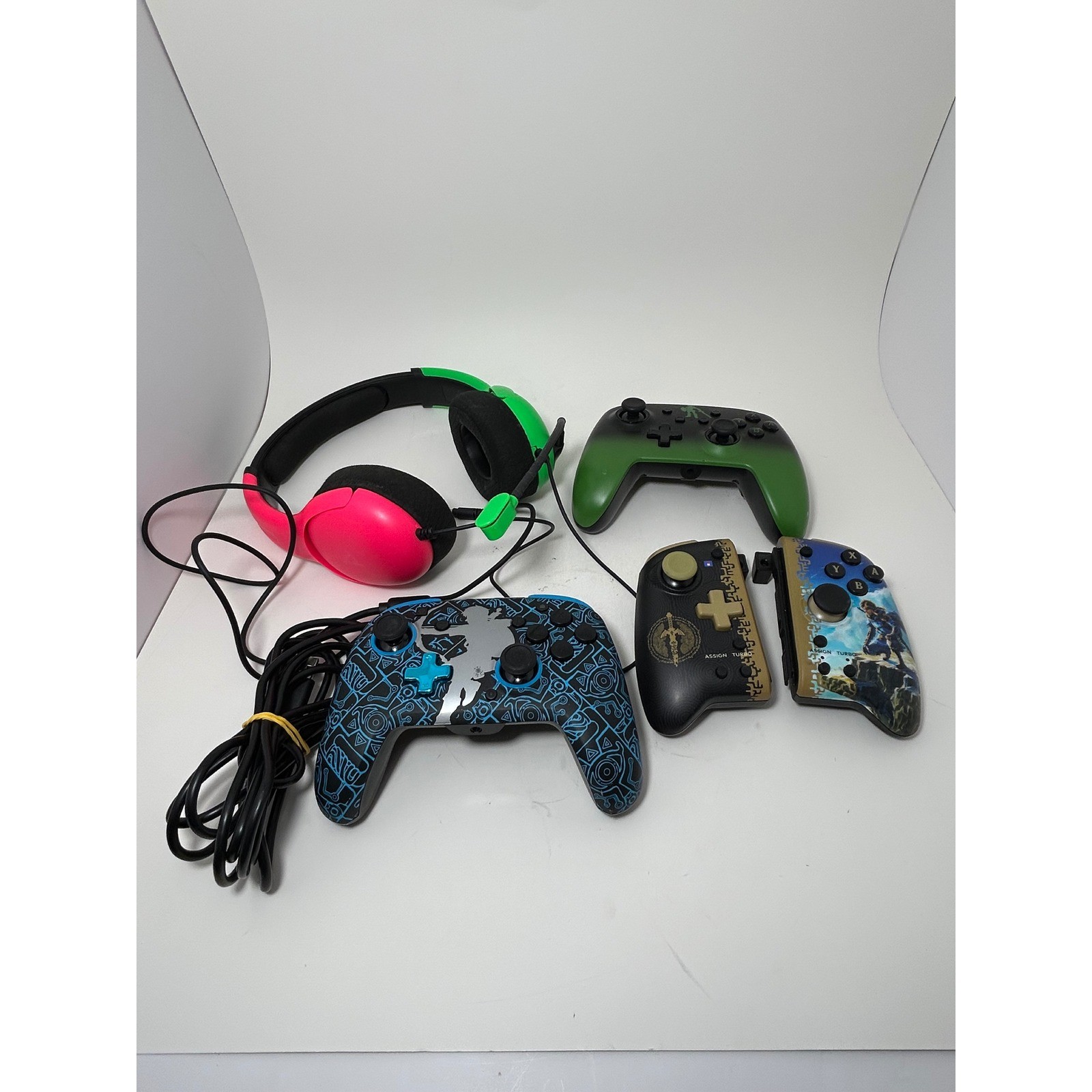 Nintendo Switch Zelda Controller Bundle PDP Rematch HORI Split Pad Pro Headset