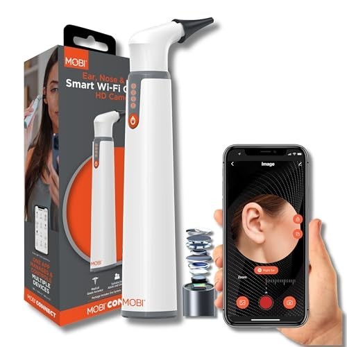 Mobi HD Smart Otoscope Camera - Ear Nose Throat Scope for People & Pets, 1080P