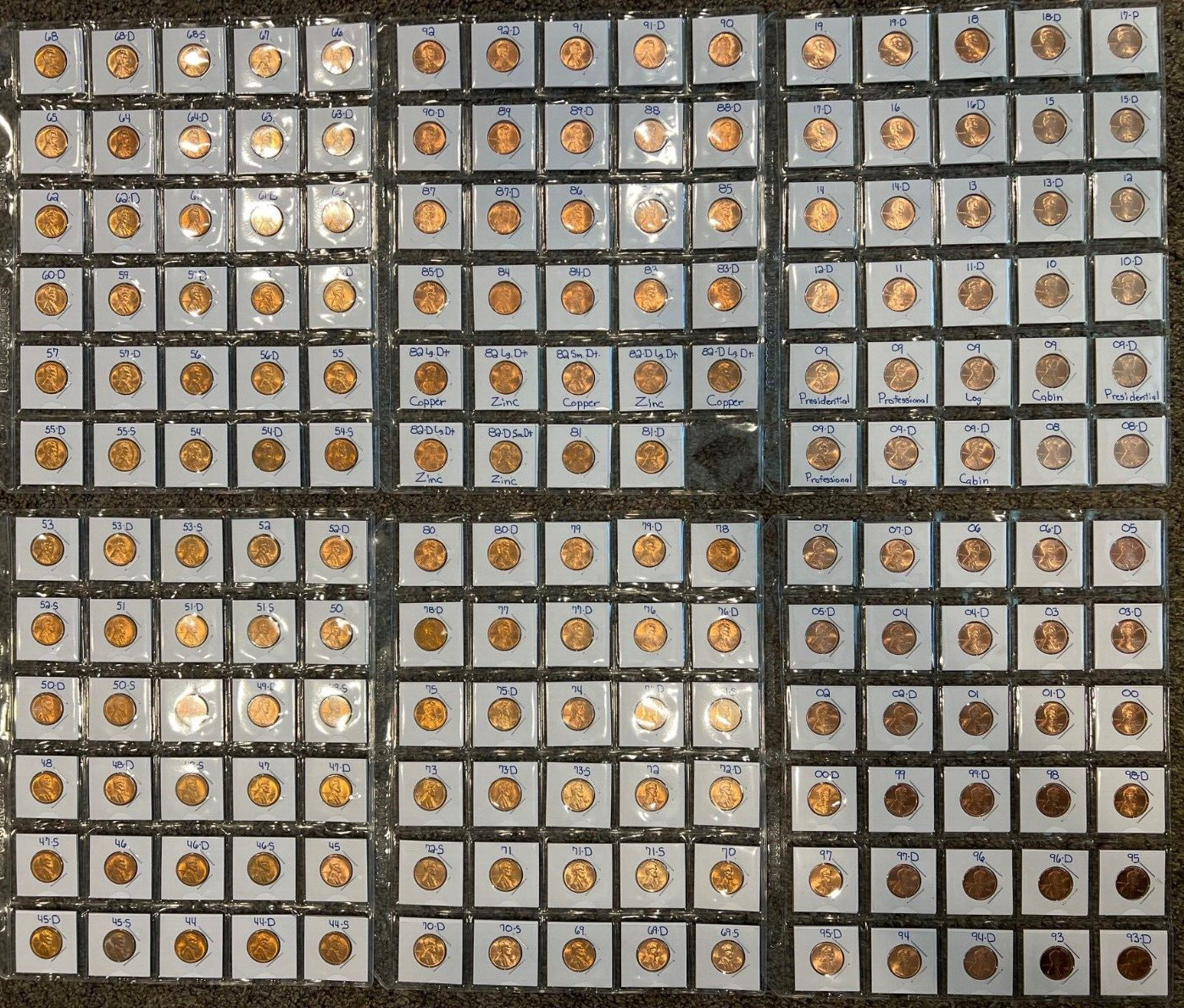 Complete 1944-2019 Red Choice/Gem BU Lincoln Cent Set of 179 Coins! Hard find!