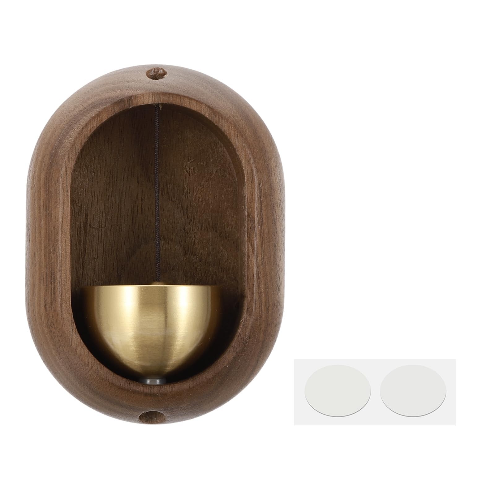 PATIKIL Shopkeepers Bell, Wood Door Chime Hanging Magnetic Bell Brown