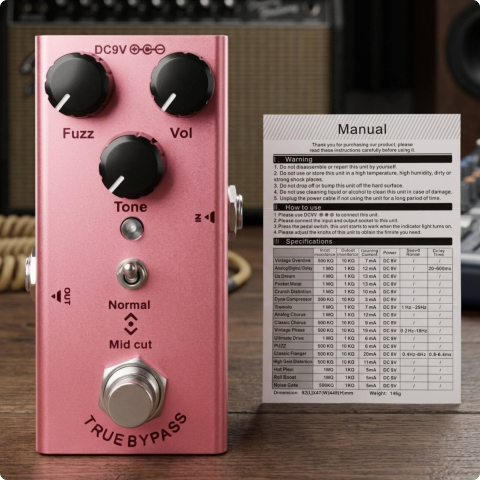 Guitar Fuzz Pedal True Fuzz Pedal Rectangular