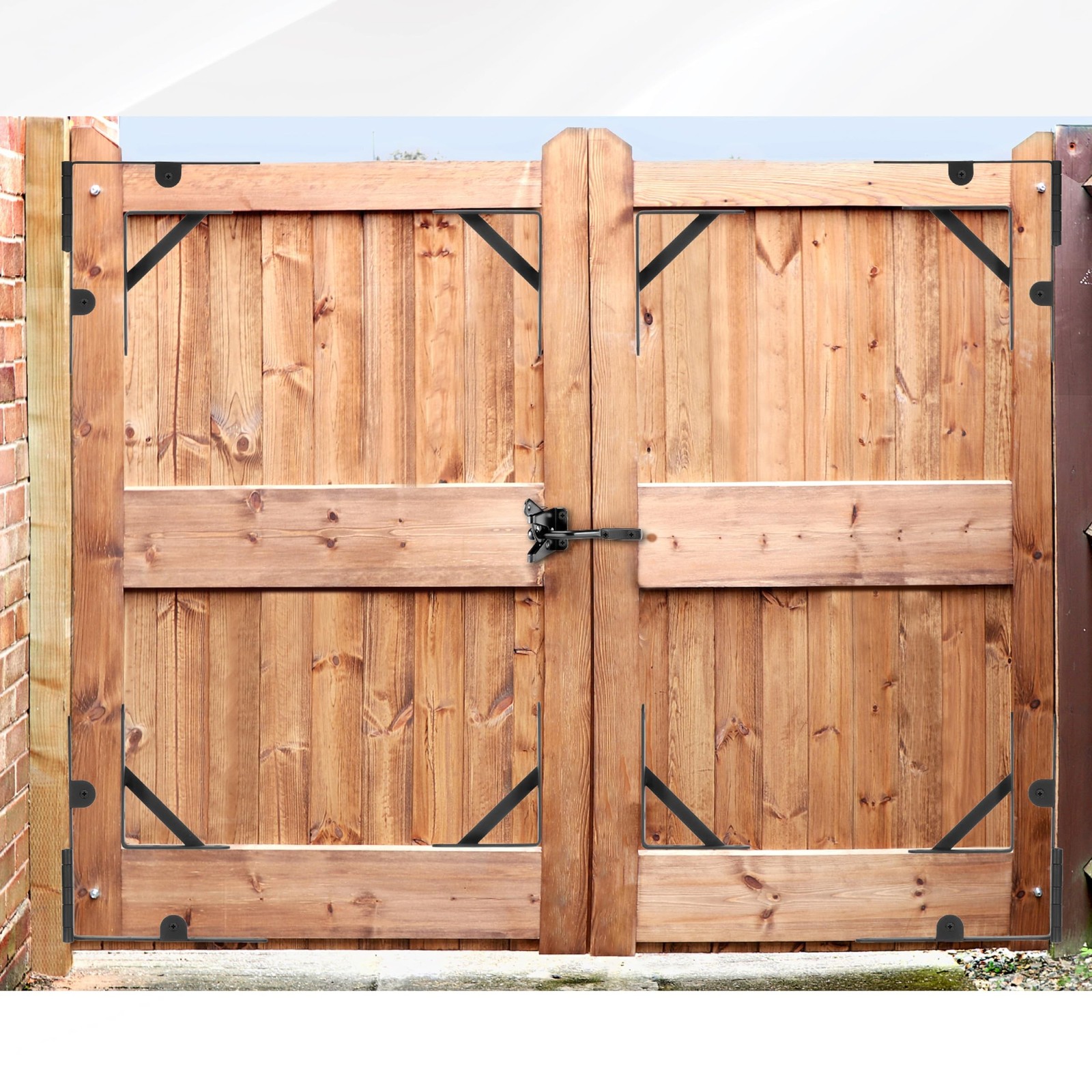 Anti Sag Gate Kit - Gate Corner Bracket-90 Degree Bracket with Gate Hinges He...