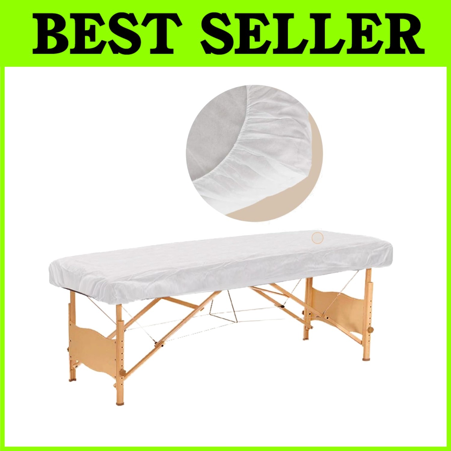 50PCS Disposable Massage Table Sheets, White, 36 x 85 Inch