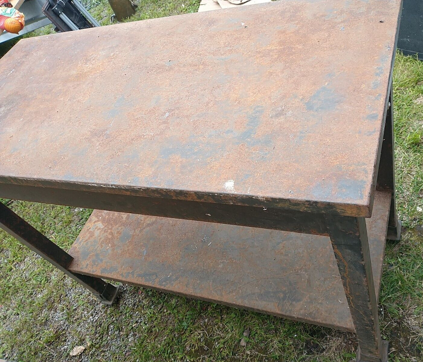 Table bench Industrial Workshop Workbench Shop Vintage Green Paint