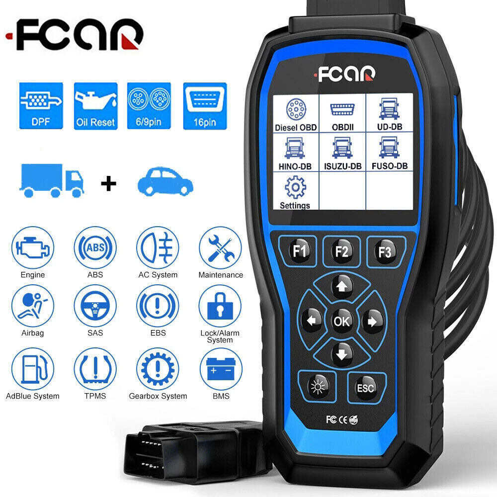 Fcar F506Pro Diesel Heavy Duty Truck OBD2 Scanner All System DPF Regen Oil Reset