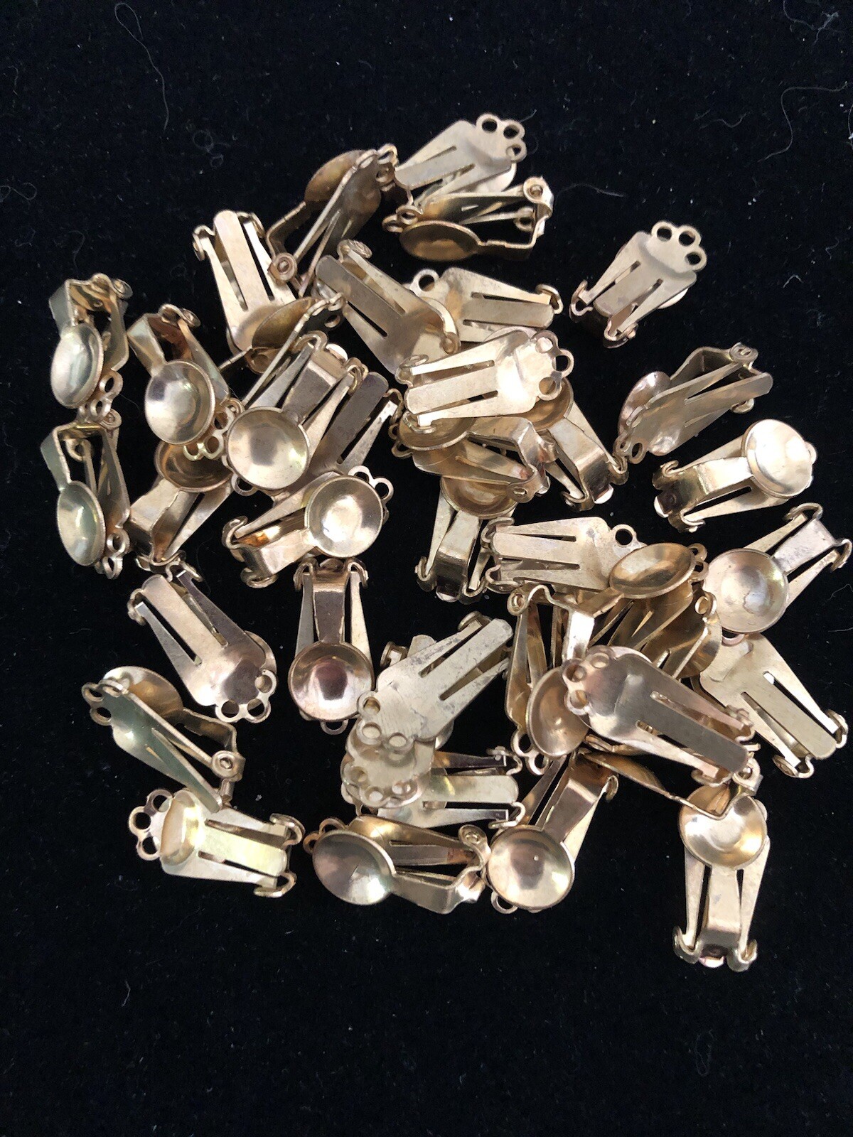 56g Clip On Earrings Gold Tone Cup Base Jewelry Findings Craft LOT