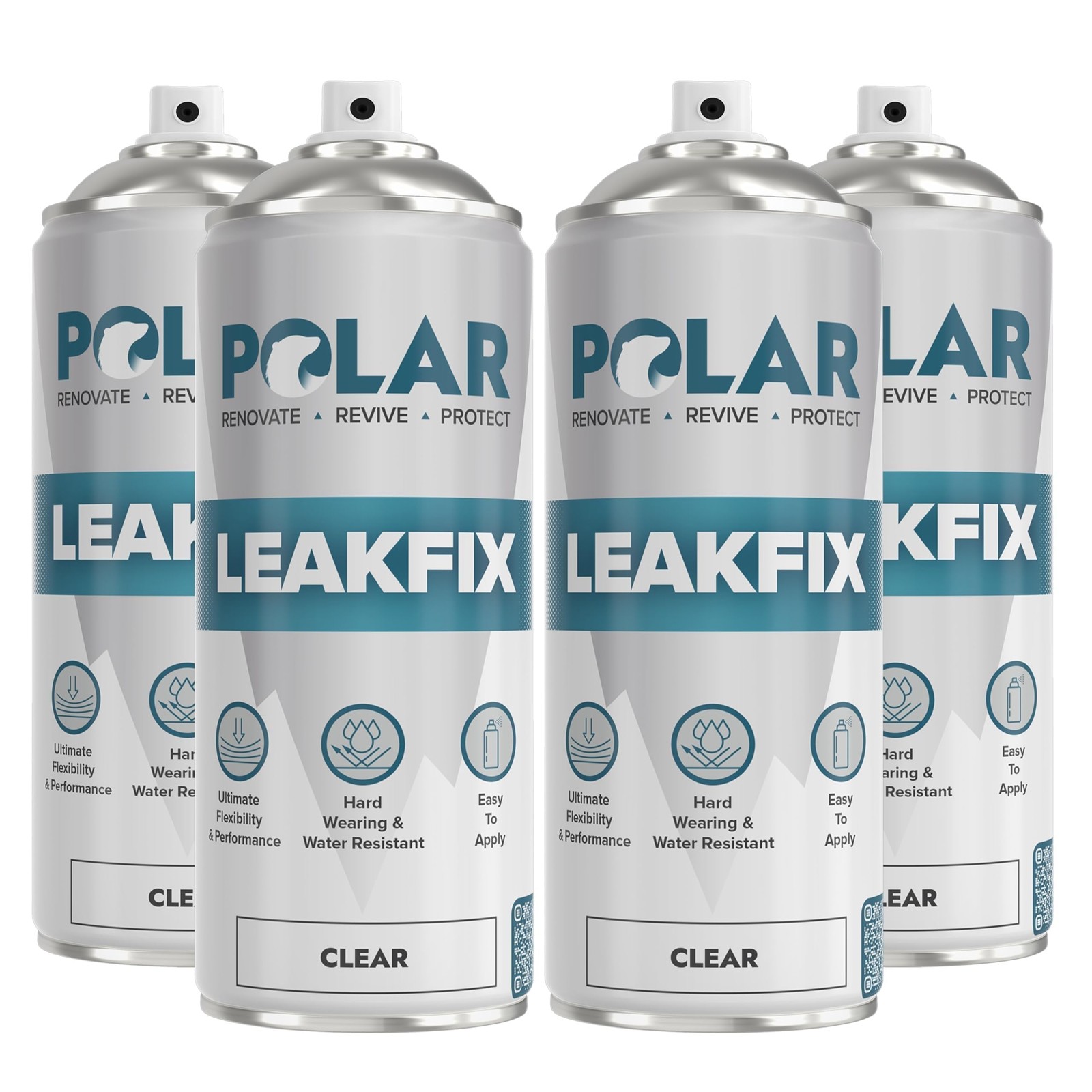 Polar Clear Leak Fix Spray  4 x 13.5fl. oz  Waterproof Roof Sealant  Instantl...