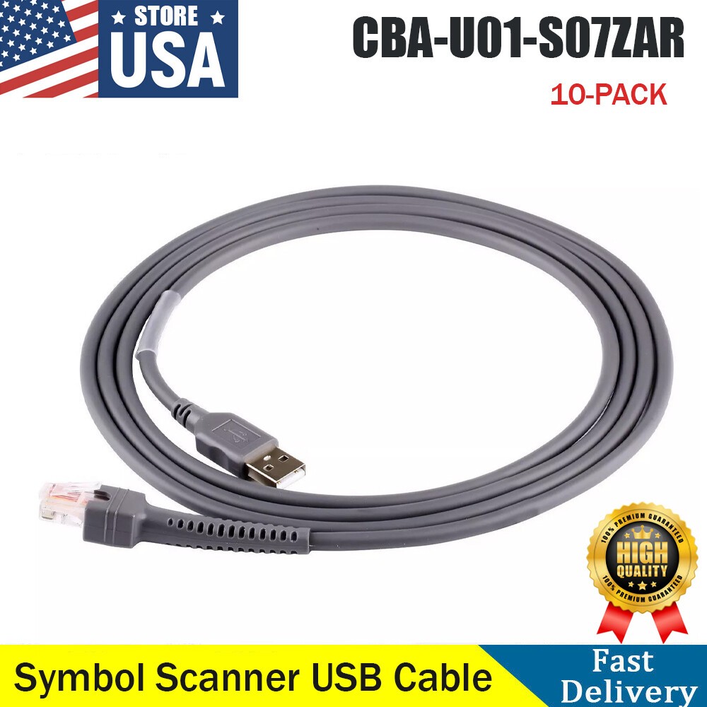 10-PACK 2M USB Cable for Motorola Symbol LS2208 LS4208 DS9208 Barcode Scanner
