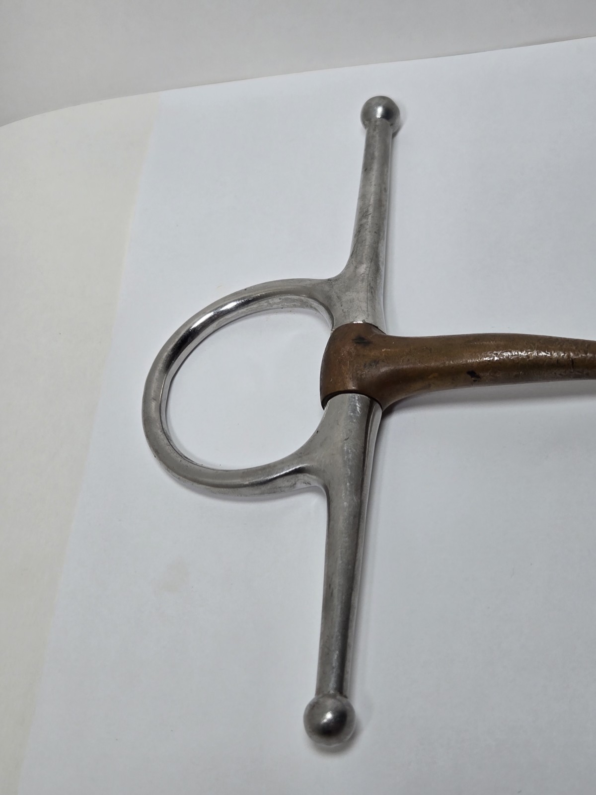 Used Full 6 1/2 Cheek Snaffle Bit Checopper Mouth Bit